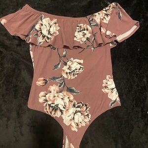 Floral plum bodysuit